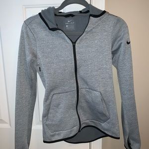 Nike Dri-Fit grey hooded zip up jacket